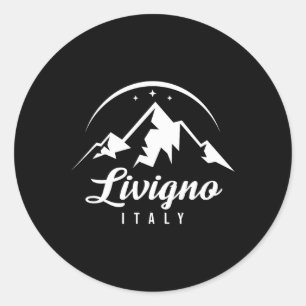 Livigno Italy Ski Resort Skiing Snowboarding Souve Classic Round Sticker