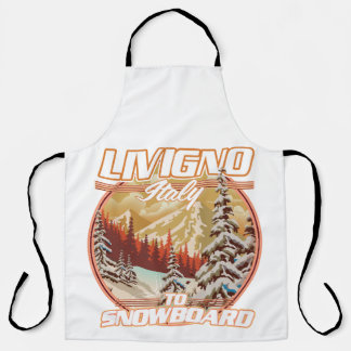 Livigno italy Snowboarding logo Apron
