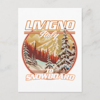 Livigno italy Snowboarding logo Invitation Postcard