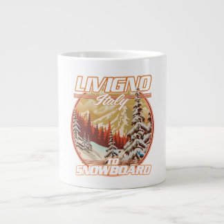Livigno italy Snowboarding logo Large Coffee Mug