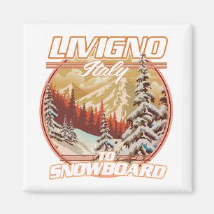 Livigno italy Snowboarding logo Magnet