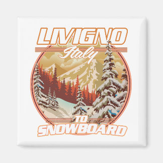 Livigno italy Snowboarding logo Magnet