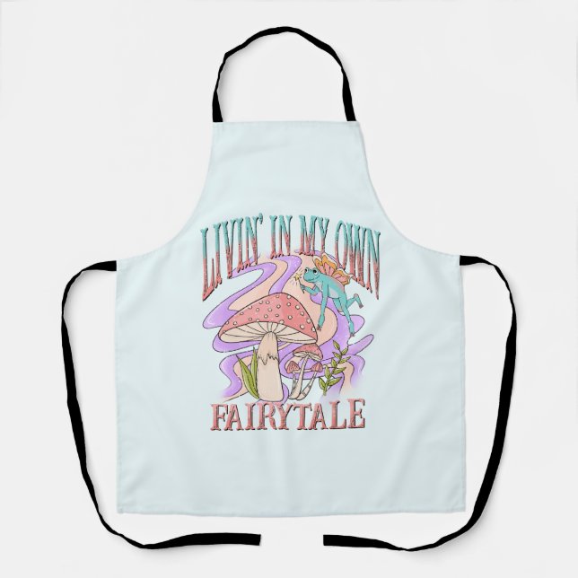 Livin’ In My Own Fairytale – Frog & Mushroom Apron (Front)