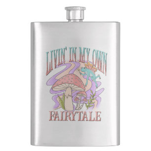 Livin’ In My Own Fairytale – Frog & Mushroom Hip Flask