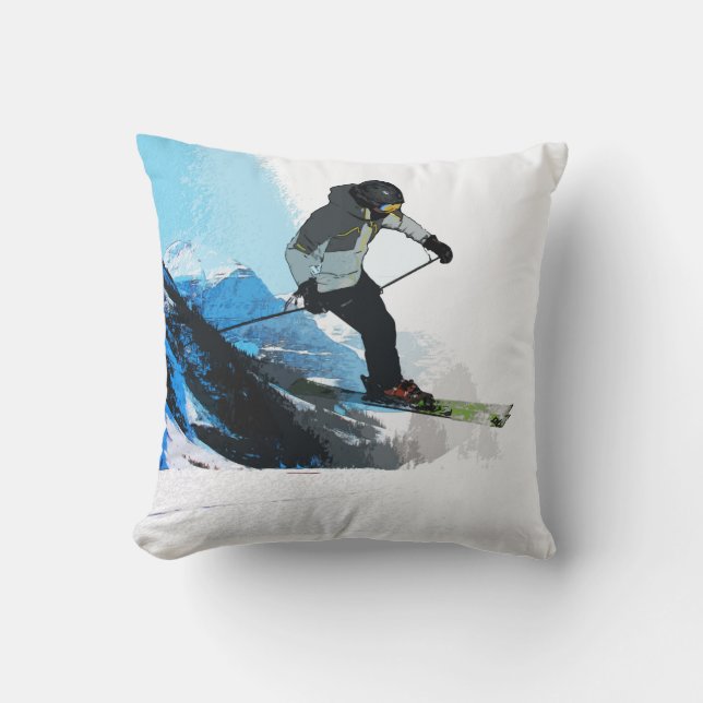Livin' It! - Downhill Skier  Cushion (Front)