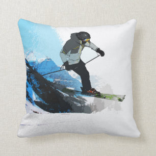 Livin' It! - Downhill Skier Cushion