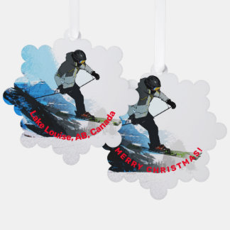 Livin' It! - Downhill Skier Tree Decoration Card