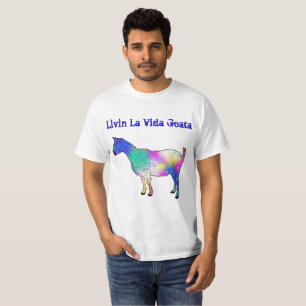 Livin La Vida Goata Funny Funky Goat Animal Art T-Shirt