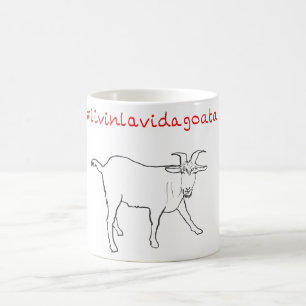 Livin La Vida Goata Funny Quirky Cute Goat Drawing Coffee Mug