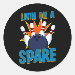 Livin' On A Spare Bowling For Bowler Cricket Tsman Classic Round Sticker