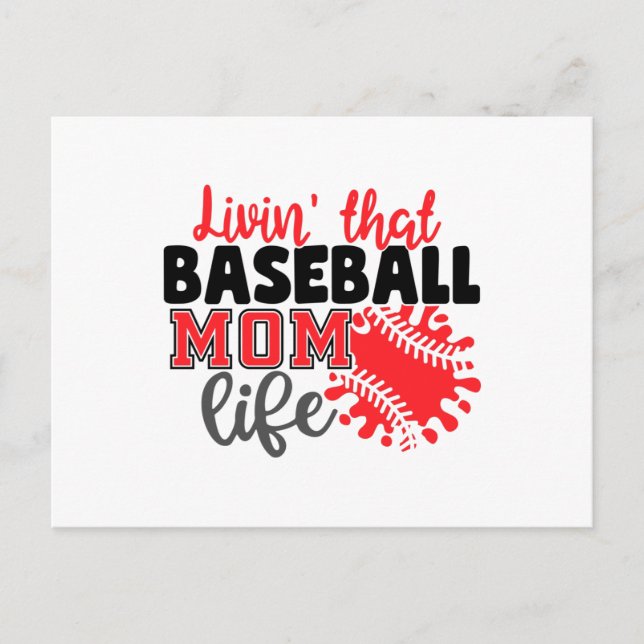 Livin That Baseball Mom Life Postcard (Front)