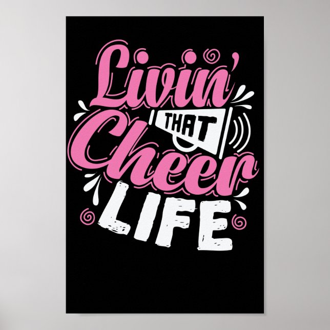 Livin' that Cheer Life Cheerleader Sport turnen Poster (Front)