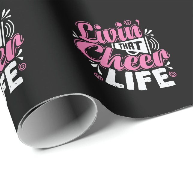 Livin' that Cheer Life Cheerleader Sport Wrapping Paper (Roll Corner)