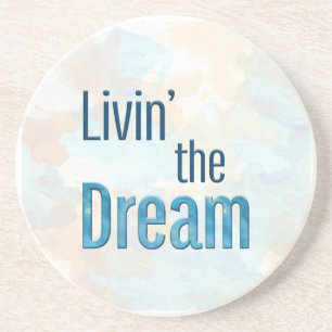 Livin' the Dream Sky Background Coaster