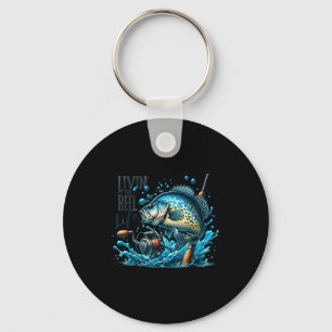Livin' The Reel Life Crape Fishing Lovers Fisherma Key Ring