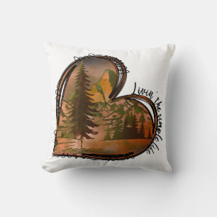 Livin The Simple Life Heart Nature Cushion