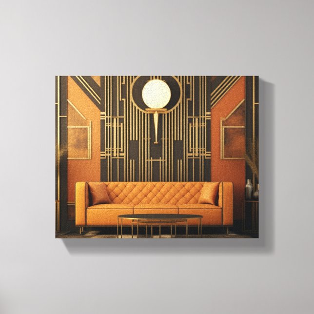 Living 2 Art Deco Stretched Canvas Print (Front)