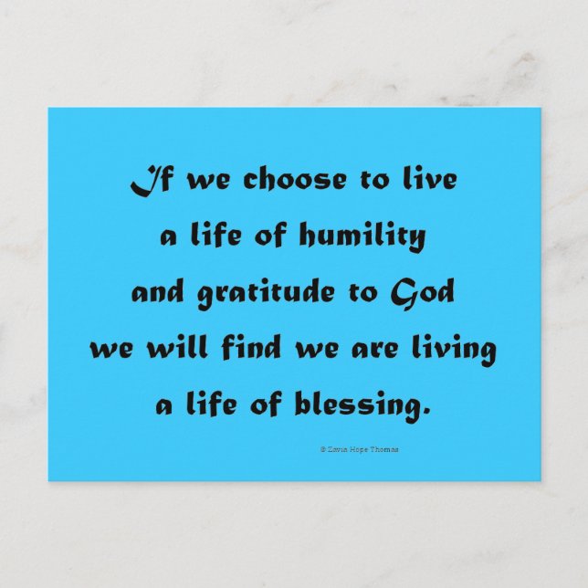 living a life of blessing postcard (Front)