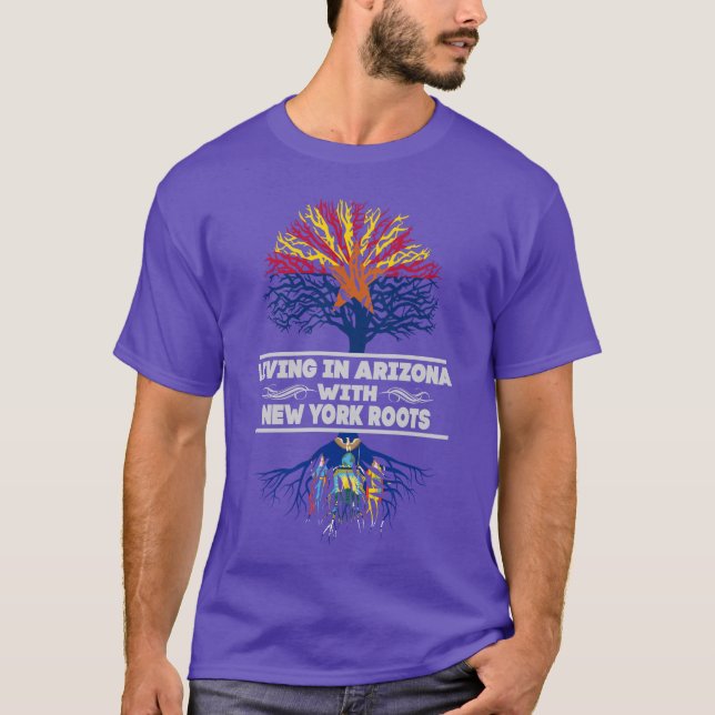 Living Arizona With New York Root Gift T-Shirt (Front)