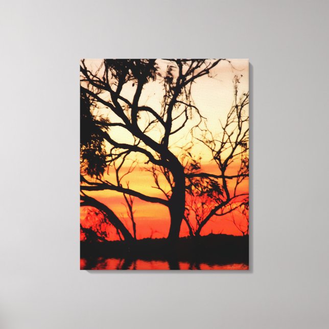 Living Art Sunset Silhouette  Wrapped Canvas (Front)