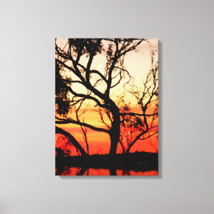 Living Art Sunset Silhouette Wrapped Canvas