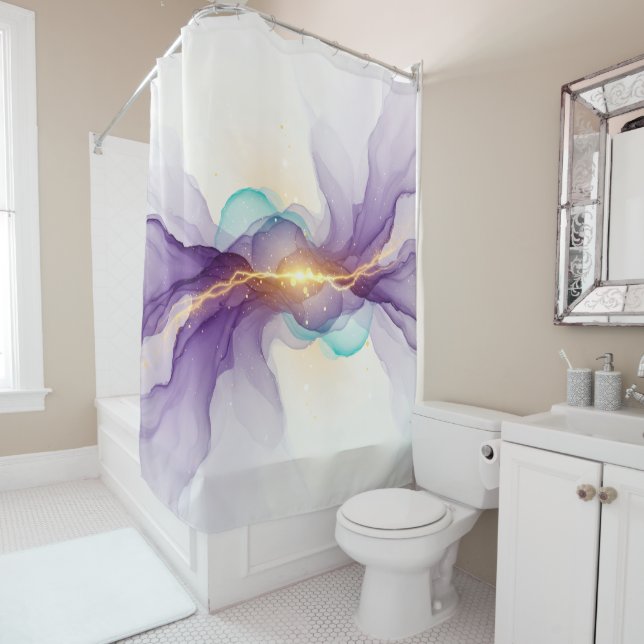 Living Blueprint Shower Curtain (In Situ)