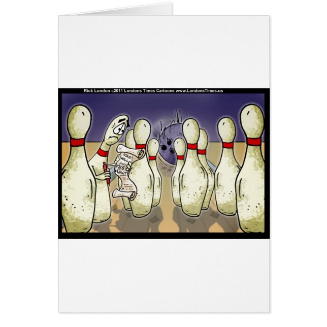 Living Bowling Pin Will Funny Gifts Tees Cards Etc (Front)