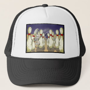 Living Bowling Pin Will Funny Gifts Tees Cards Etc Trucker Hat