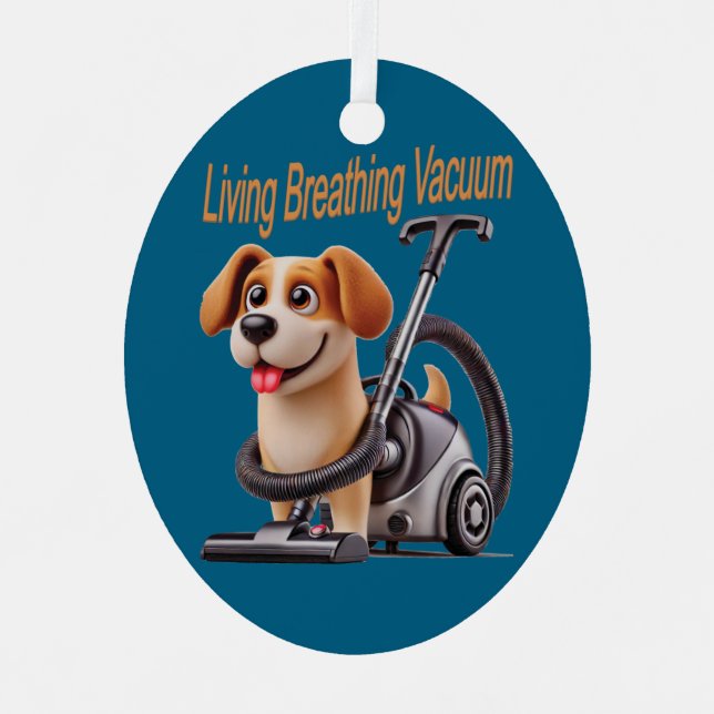 Living Breathing Vacuum Dog Metal Tree Decoration (Front)