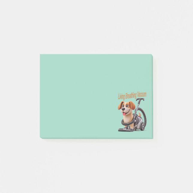 Living Breathing Vacuum Dog Post-it Notes (Front)