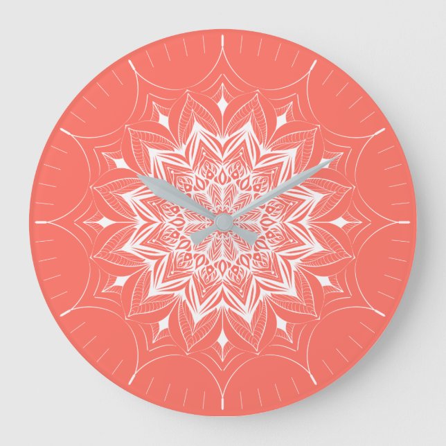 Living Coral 2019 pantone Large Clock (Front)