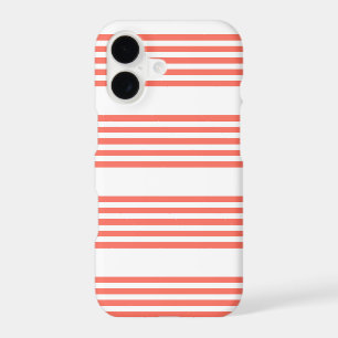 Living coral and white five stripes pattern