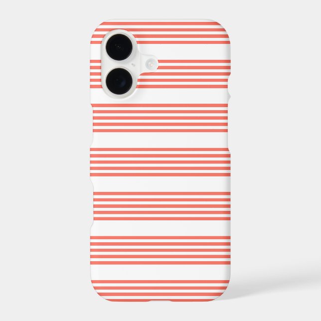 Living coral and white five stripes pattern (Back)