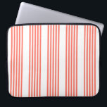 Living coral and white five stripes pattern laptop sleeve<br><div class="desc">Living coral and white five stripes pattern</div>