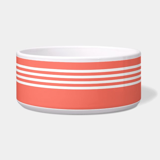 Living coral and white four stripes pattern (Front)