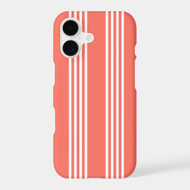 Living coral and white four stripes pattern (Back)