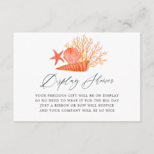 Living Coral Beach Bridal Shower Display Shower Enclosure Card