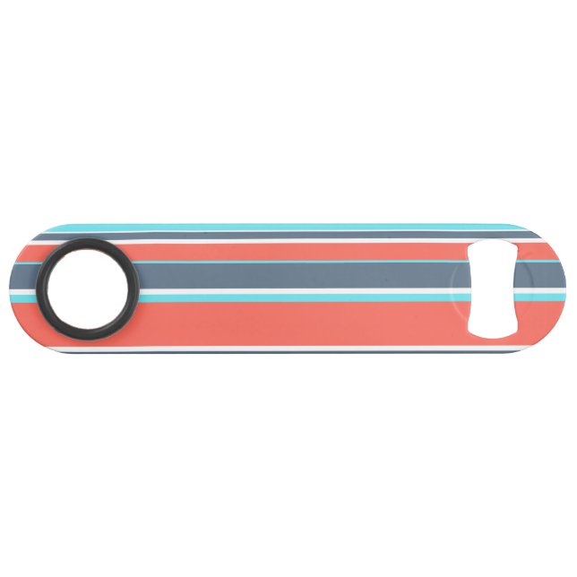 Living coral, blue and grey stripes (Front (Horizontal))