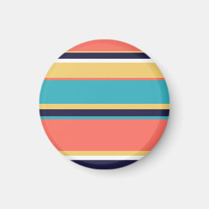 Living coral, blue and yellow stripes magnet