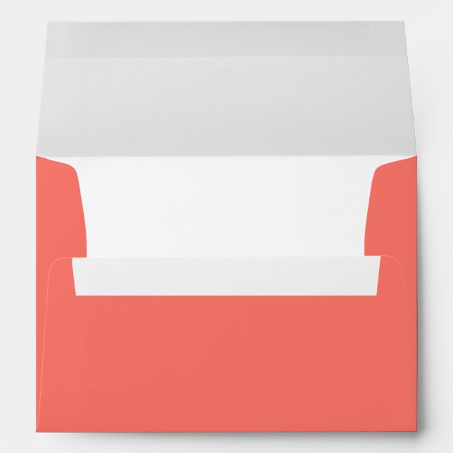 Living Coral Chic Elegant Wedding Trendy Envelope (Back (Bottom))