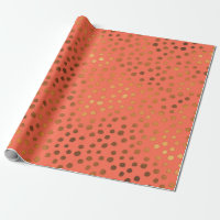 Living Coral Colour of 2019 Trendy Copper Dots