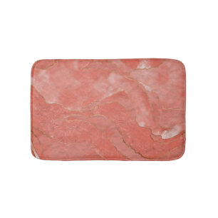 Living Coral  - Colour of the year - Abstract Bath Mat