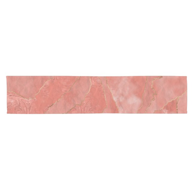 Living Coral  - Colour of the year - Abstract Short Table Runner (Horizontal)