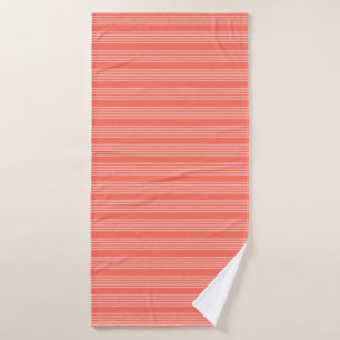 Living coral five stripes pattern bath towel