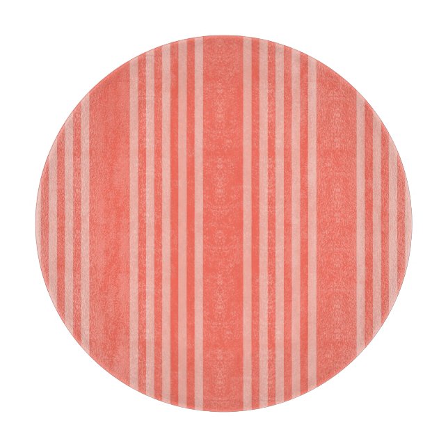 Living coral five stripes pattern cutting board (Front)