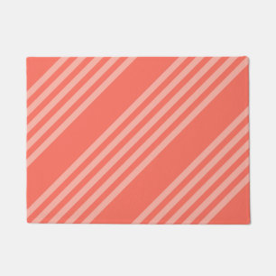 Living coral five stripes pattern doormat