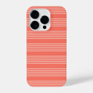 Living coral five stripes pattern iPhone 14 pro case