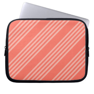 Living coral five stripes pattern laptop sleeve