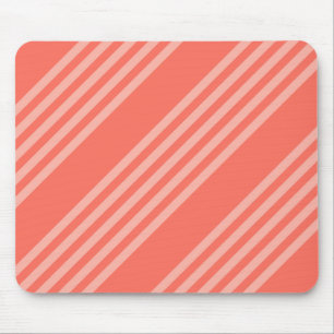 Living coral five stripes pattern mouse mat