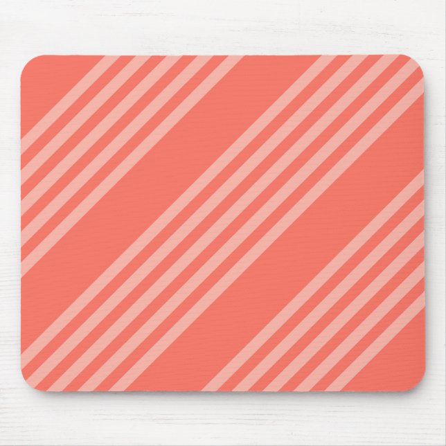 Living coral five stripes pattern mouse mat (Front)